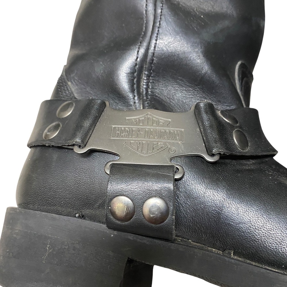 Vintage Harley-Davidson Harness Engineer Boots Black US 10 - Picture 2 of 8